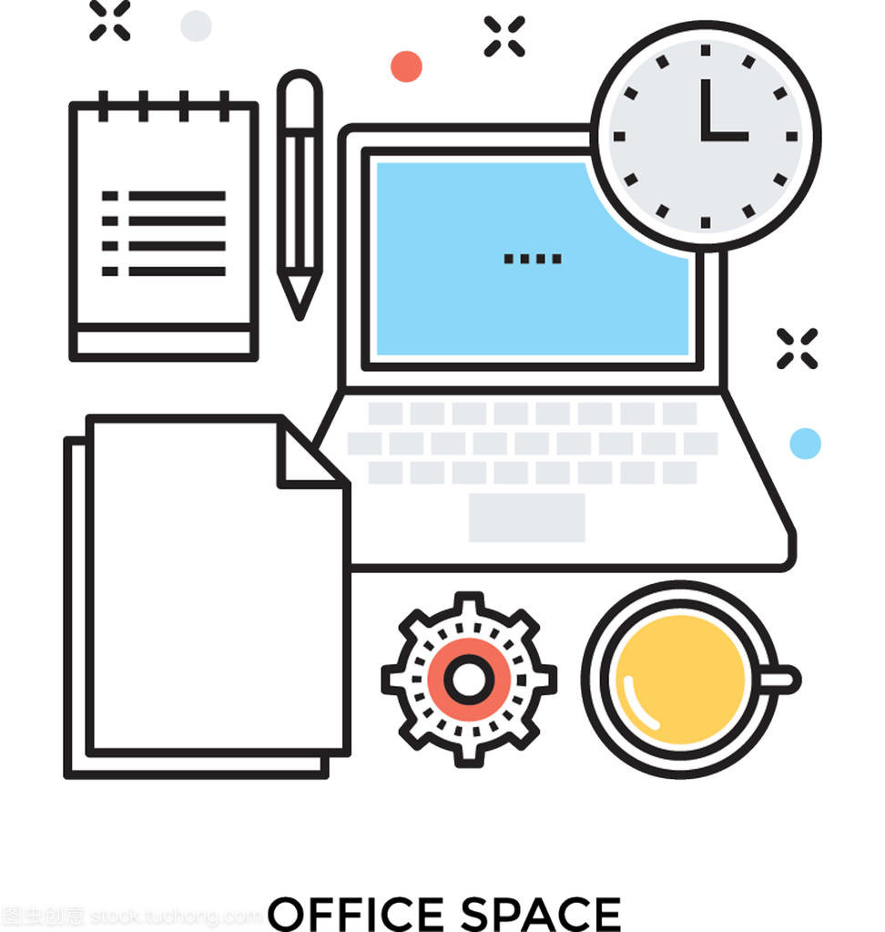 高效辦公視覺指南 辦公室工作平面矢量圖標與核心辦公設備解析